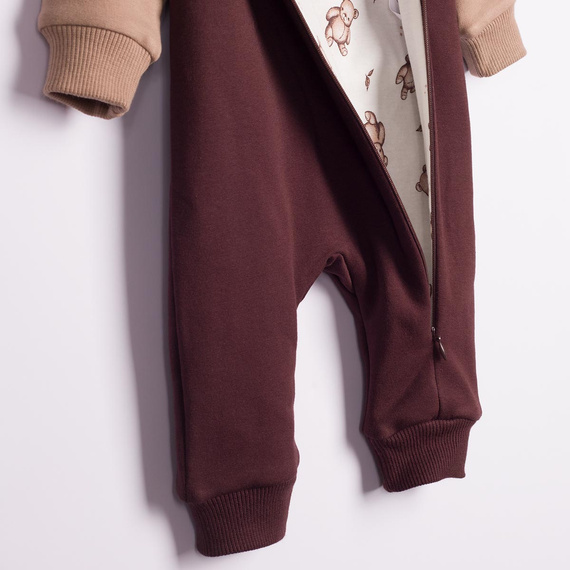 227272 Nicol BENEK Pijama enterizo con forro ositos + botitas primeros pasos marrón