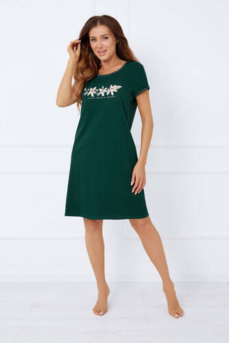 Florisa camisa manga corta mujer Moda Italiana - verde oscuro