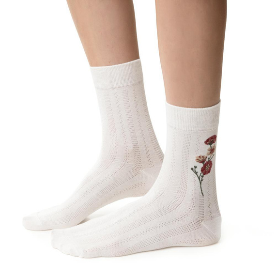 Calcetines de mujer Steven Planet Earth art.017 crudo 041 - algodón, estampados, comodidad