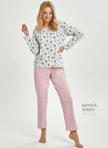Martina 3451 Taro pijama de mujer blanco 100% algodón clásico