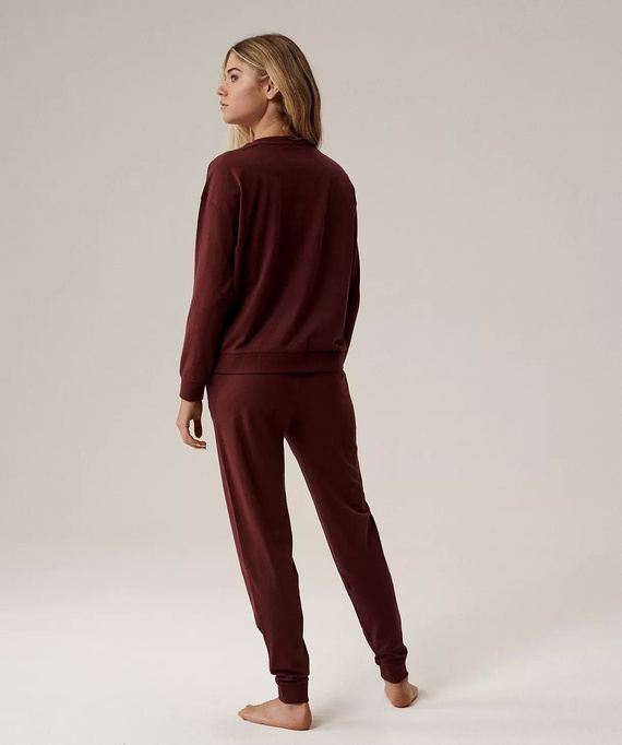 Pijama de mujer Atlantic NLP-499 vino - algodón, manga larga, cómodo y elegante