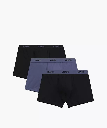 Bóxers para hombre Atlantic 3MH-0111 A3 pack de 3 negro-denim – 95% algodón, ajustados