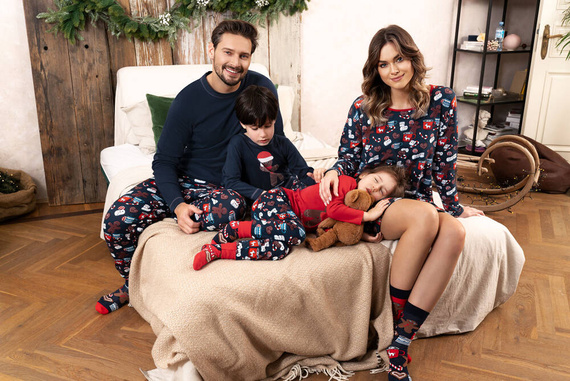 Pijama para niños Makala Italian Fashion - azul marino/estampado