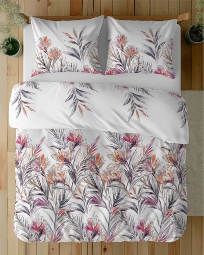 5504 A Ropa de cama de algodón Flores tropicales Naturalis- Detexpol blanco