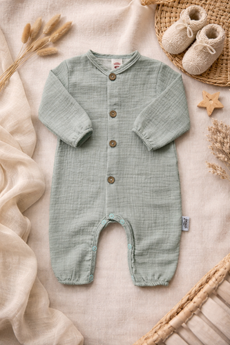 Pijama Just Muslin 02235BSM Makoma mint- ligero, transpirable, 100% algodón