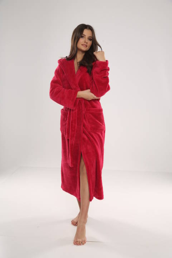 807 Luna II Ladies' Long Dressing Gown Forex - frambuesa