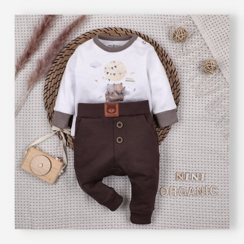 ABN-5541 Blusa para bebé Nini Happy Animals de algodón orgánico - costura sin níquel, ecológica, producción polaca