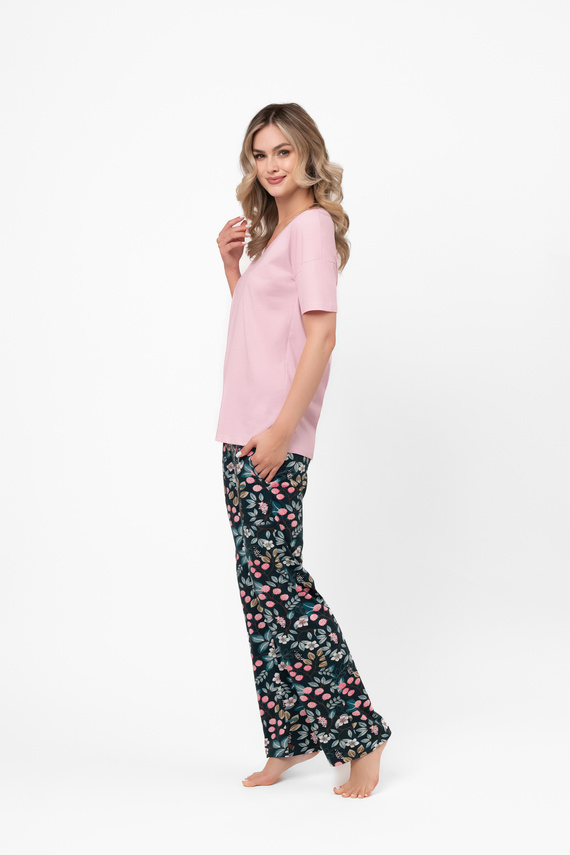 Pijama de algodón para mujer Marisal - manga corta, pantalón largo Moda Italiana