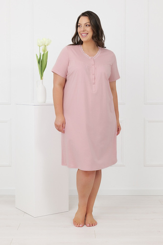 Hemaria Italian Fashion camisón de algodón para mujer talla plus color rosa polvo