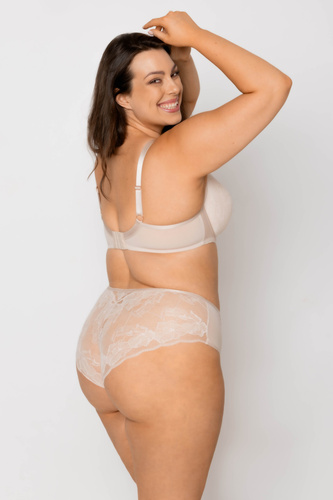 Mediolano Amelia 19201 Beige – braguitas de cintura alta en encaje y tul