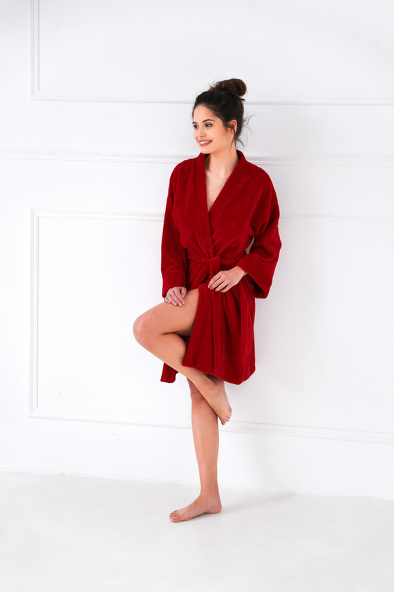 Albornoz enrollable para mujer Sensis - rojo