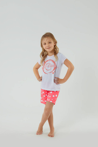 Raba Pijama de niña Italian Fashion - blanco/estampado frambuesa