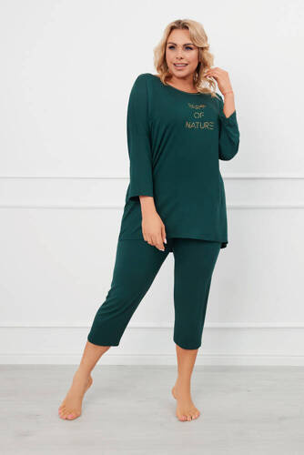 Natura Ladies 3/4 pijama Moda Italiana - verde