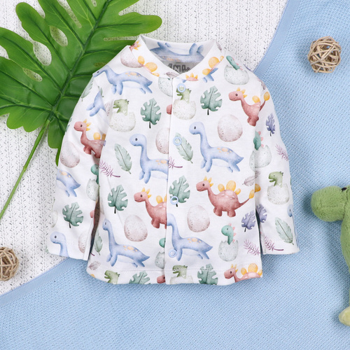 ABN-5570 Dino Explorer Baby Kaftan by Nini - algodón orgánico, cierre con automáticos