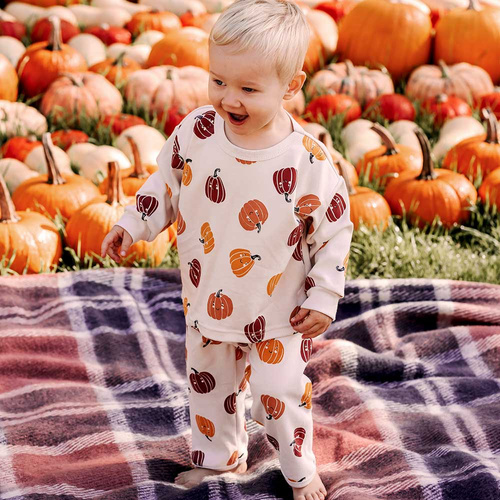 Eevi Pijama de Halloween para niños - crudo, calabazas, algodón, cómodo