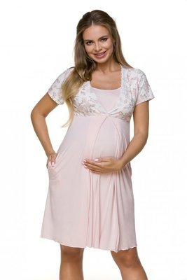 3123 Camisón de embarazo y lactancia Lupoline - rosa