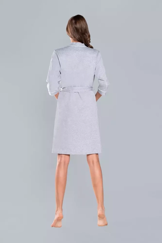 Megan Bata de mujer Moda Italiana manga 3/4 - light melange