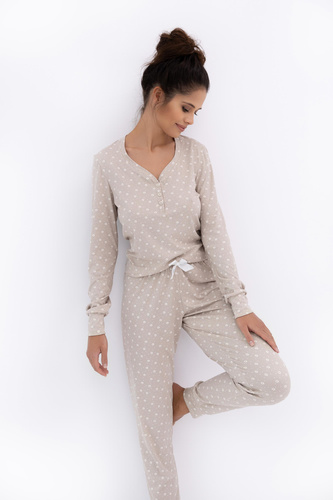 Pijama de mujer Calliope Sensis - largo, floral, con botones