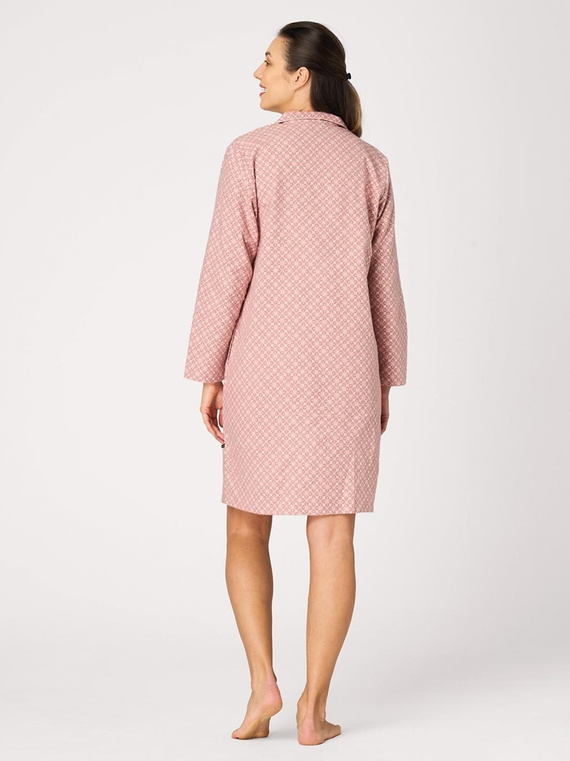 Camisón Key LND 743 rosa – franela de algodón, abotonado