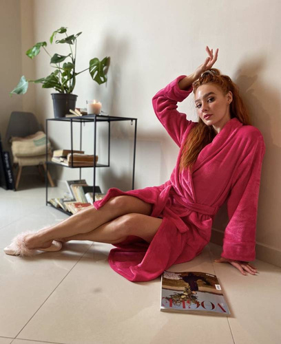 628 Albornoz largo de mujer Abigail Forex - frambuesa