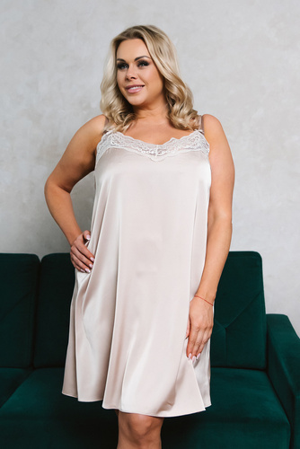 Toque camisón tirante estrecho, corto Italia Fashion - beige