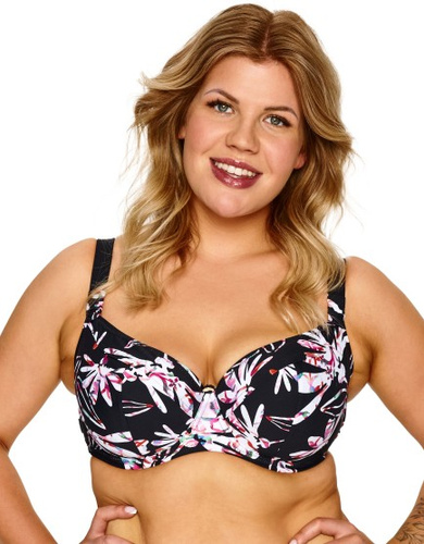 Biustonosz Rosa Big Lupoline negro floral full cup para busto grande