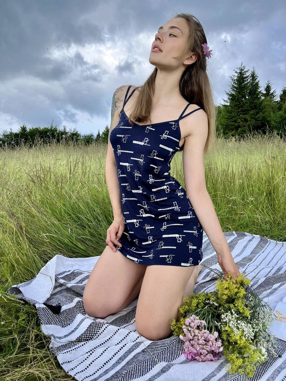 659 Camisón sin tirantes Cat Love Forex - azul marino