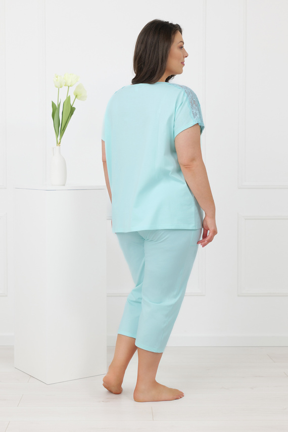 Pijama mujer Sensual Italian Fashion algodón 3/4 encaje  
