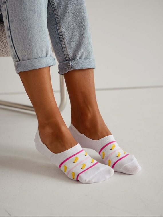 Calcetines invisibles Milena 0576-030 bananos – algodón, antideslizantes