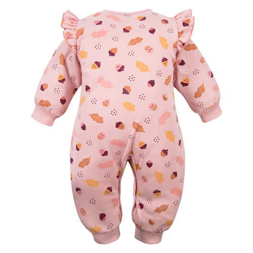 Pijama para bebé Fluffy Tails Eevi rosa - algodón, sin pies, con botones a presión