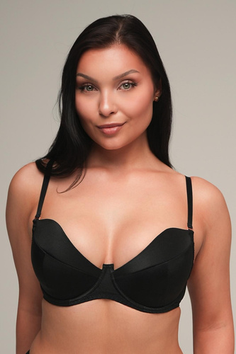 Sujetador Push Up 2202 Ava - sujetador negro de microfibra con inserciones extraíbles