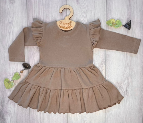 Mamatti SP516 Vestido niña mangas mariposa 97% algodón