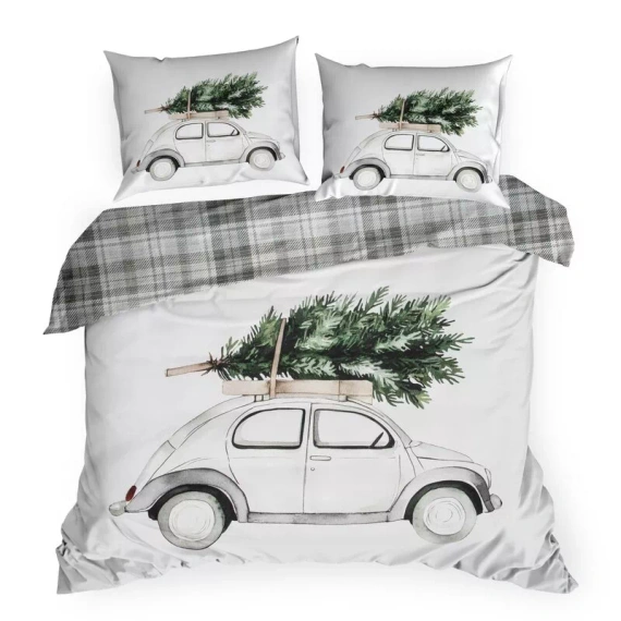 Ropa de cama navideña Vintage Eurofirany auto árbol 100% algodón 105 g/m²