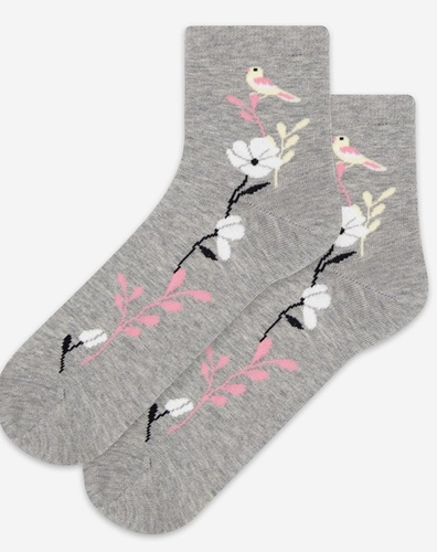 U84.01P Calcetines de mujer Wola Perfect Woman ash 963- algodón, dibujos de colores