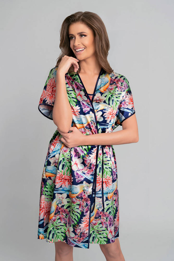 Albornoz Polynesia Ladies Moda Italiana - estampado floral