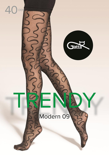 Medias Gatta Modern 09 - 40 den, líneas onduladas, mate