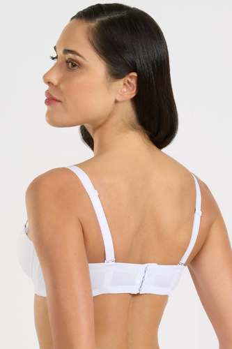 391 Sujetador Bandeau Bianco Selene Bardotka Aros Desmontables Tirantes