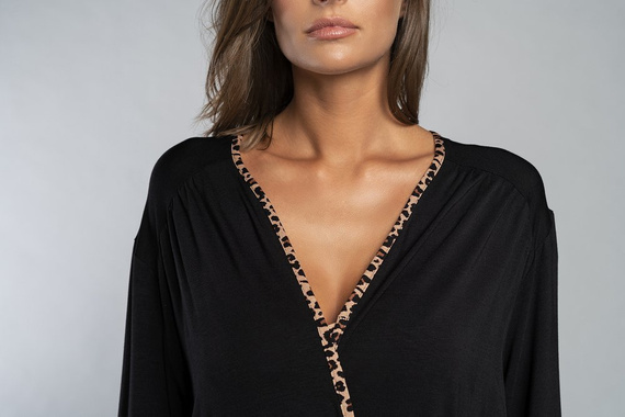 Albornoz Eila Moda Italiana manga 3/4 - estampado leopardo