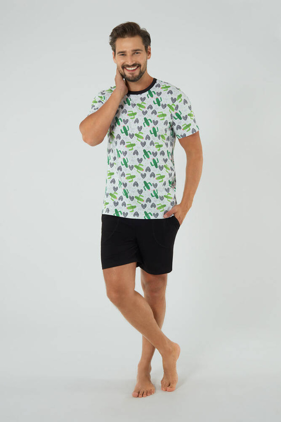 Picos Pijama Hombre Moda Italiana - estampado/negro