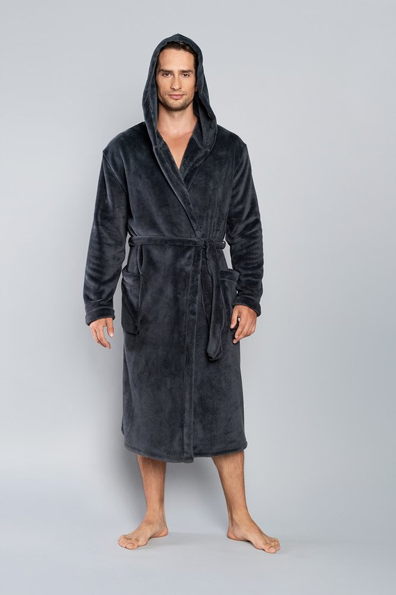 Mimas Albornoz con capucha para hombre Italian Fashion- gris