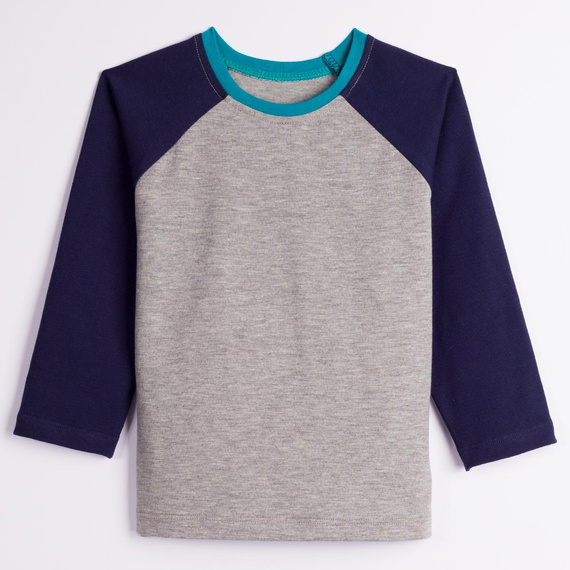 228141 Nicol FARMA Camiseta raglán para niño azul marino jaspeada algodón