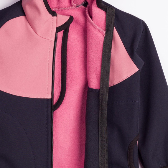 229040 Nicol Chaqueta infantil softshell con polar, capucha y reflectante - rosa