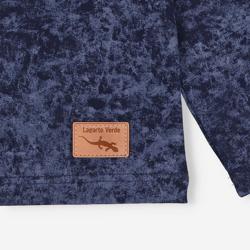 KAR-1021 Blusa de manga larga para niño Lagarto Verde azul marino - algodón con elastano, producción polaca