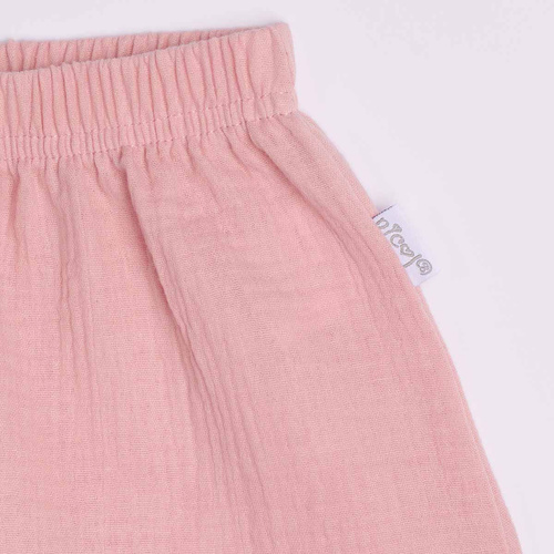 Pantalones cortos para niña Nicol 224316 muselina 100% algodón verano - rosa