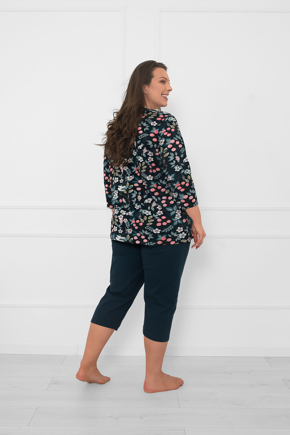 Pijama de algodón para mujer Lucja manga 3/4 y pantalón Italian Fashion