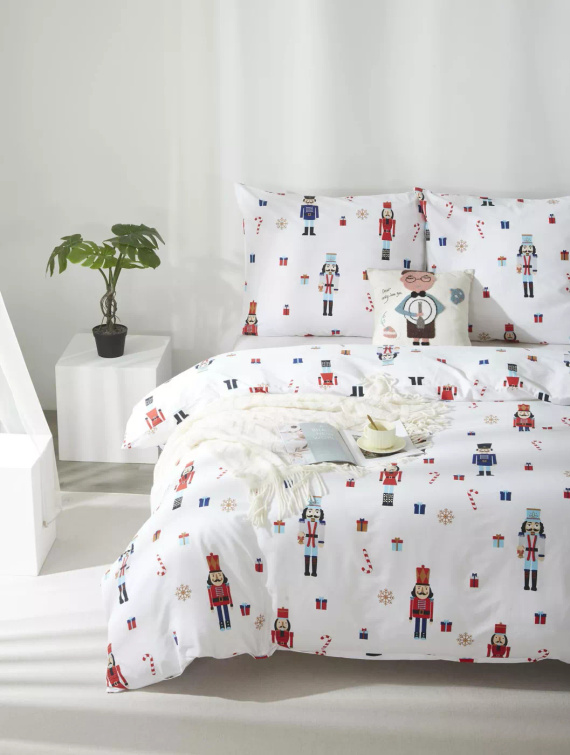 Xmass Navidad ropa de cama de satén de algodón Spod Igły i Nitki cascanueces - elegante y suave