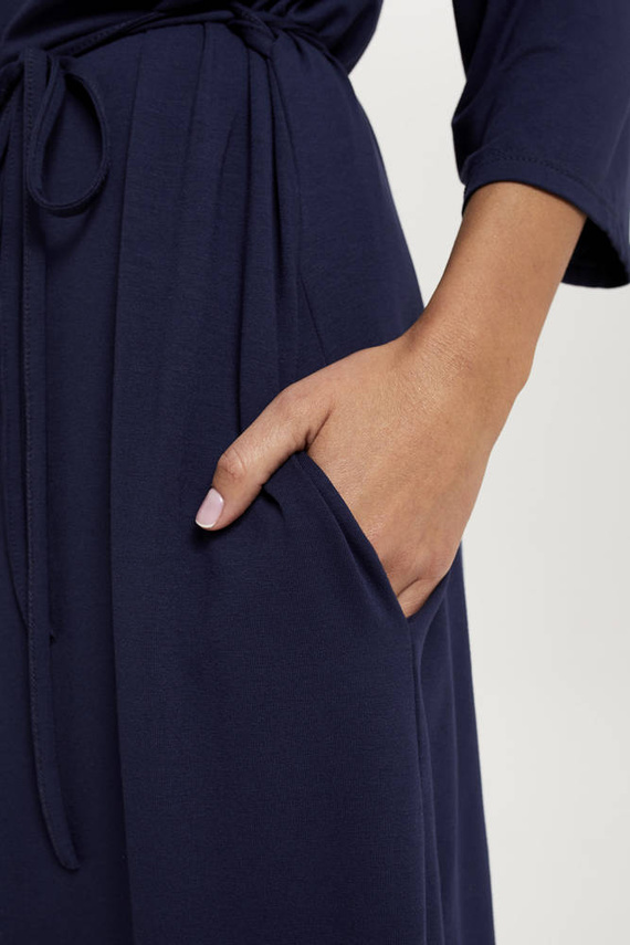 Song Ladies Albornoz manga 3/4 Moda Italiana - azul marino