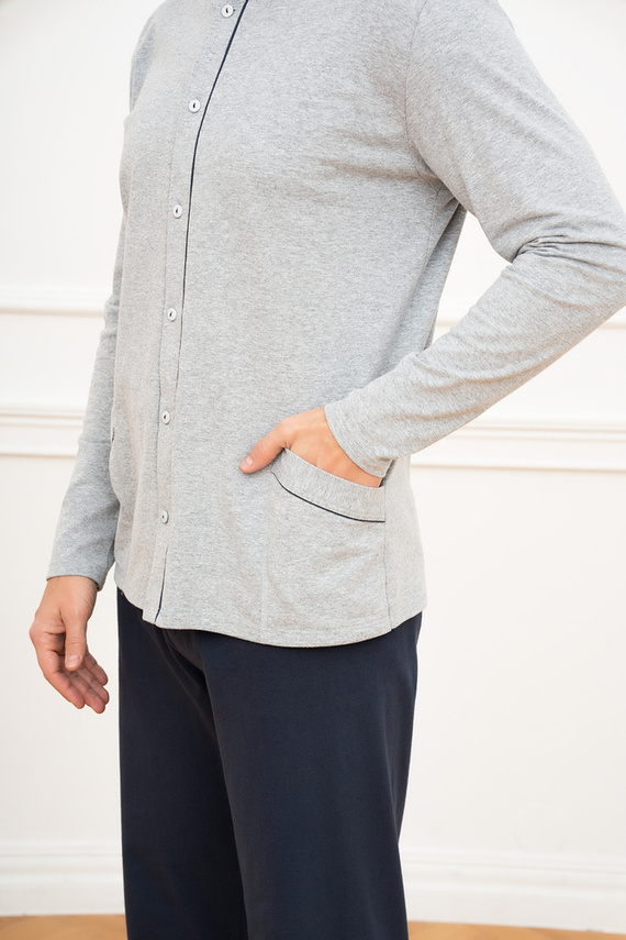 Alcest Hombres de manga larga, pantalón largo Moda Italiana - azul marino