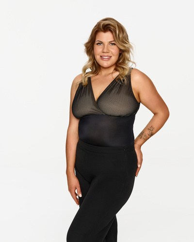 258 Body de mujer Lupoline - malla transparente, elegante, de noche