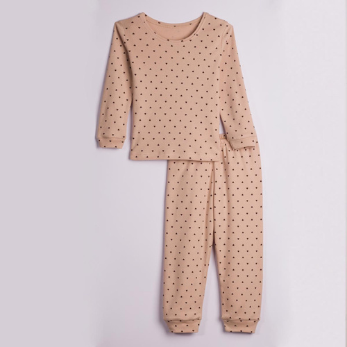 Nicol Hania 226036 Pijama para niña 100% algodón Corazones beige